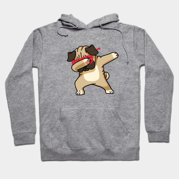 Dabbing Pug Funny Shirt Hip Hop Dabbin Hoodie by vo_maria